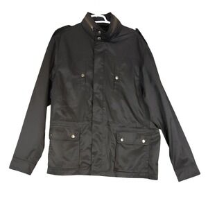 Murano Men's XL Black Full Zip Lightweight Utility Jacket Coat